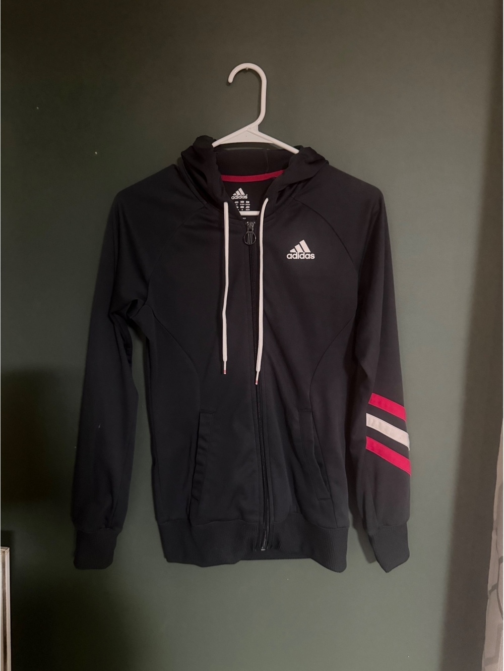 Adidas Women's Navy zip up, Size XS